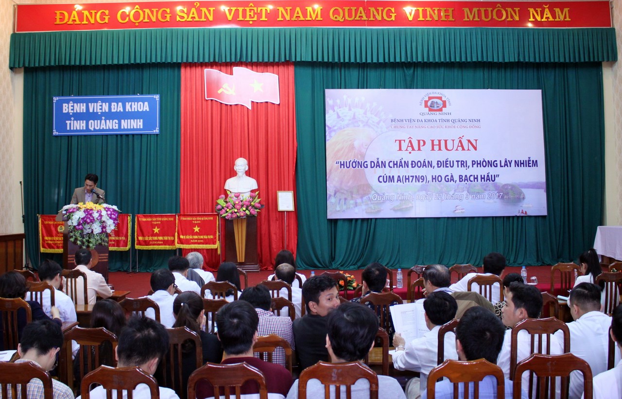 Bệnh viện Đa khoa tỉnh Quảng Ninh tập huấn công tác phòng, chống cúm A(H7N9), ho gà, bạch hầu