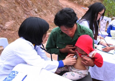 Đoàn thanh niên Bệnh viện ĐK tỉnh khám phát thuốc miễn phí và tặng quà Tết trong Chương trình Tình nguyện mùa đông 2018