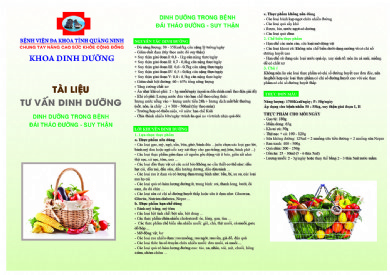 Lời khuyên dinh dưỡng và thực đơn dành cho người bệnh đái tháo đường suy thận