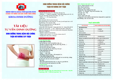 Thực đơn dinh dưỡng dành cho người bệnh hội chứng thận hư không suy thận