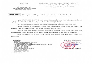 Công văn hỏa tốc 4264 của Bộ Y tế