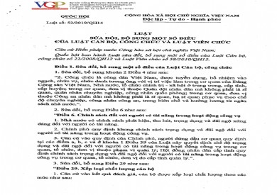 Luật sửa đổi, bổ sung một số điều của Luật Cán bộ, công chức số 22/2008/QH12 và Luật Viên chức số 58/2010/QH12