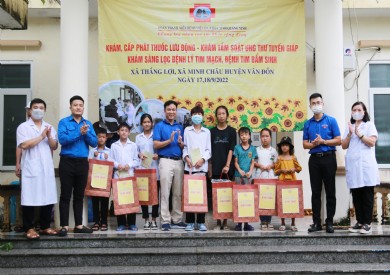 Thầy thuốc trẻ “đội mưa, vượt sóng” đến khám sàng lọc tim mạch, tầm soát ung thư tuyến giáp cho người dân xã đảo