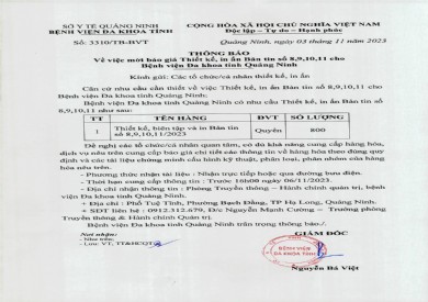 Mời báo giá thiết kế, in ấn bản tin số 8,9,10,11 (3310)