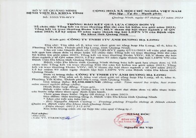 Thông báo kết quả lựa chọn đơn vị (3332)
