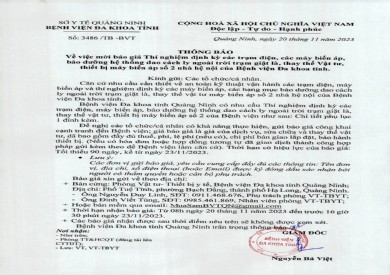 Mời báo giá thí nghiệm định kỳ các trạm điện, máy biến áp, bảo dưỡng hệ thống dao cách ly ngoài trời trạm giặt là, thay thế vật tư, thiết bị máy biến áp số 2 nhà hệ nội (3486)