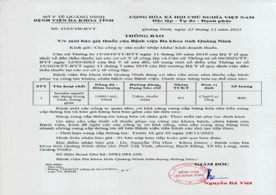 Mời báo giá thuốc của bệnh viện (3523)