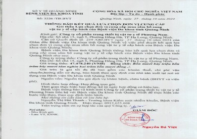 Thông báo kết quả lựa chọn đơn vị (3226)