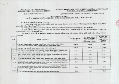 Thông báo kết quả lựa chọn tổ chức đấu giá tài sản (3708)