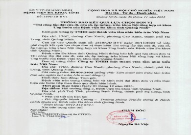 Thông báo kết quả lựa chọn đơn vị (3595)