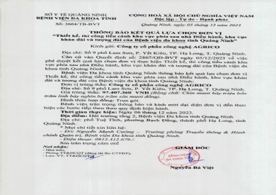 Thông báo kết quả lựa chọn đơn vị (3664)