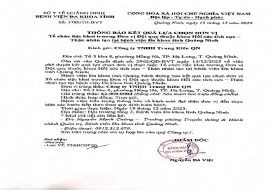 Thông báo kết quả lựa chọn đơn vị (3785)