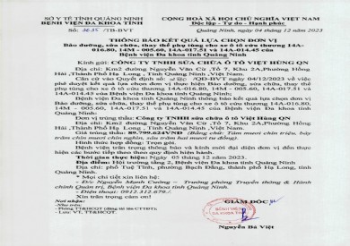 Thông báo kết quả lựa chọn đơn vị (3635)
