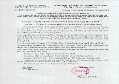 Thông báo kết quả lựa chọn đơn vị (3649)