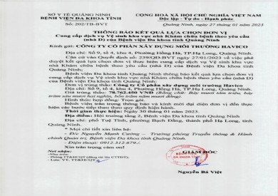 Thông báo kết quả lựa chọn đơn vị (202)
