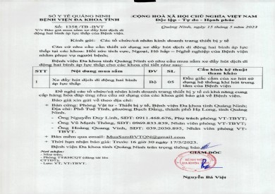 Báo giá mua sắm xe đẩy hút dịch di động hai bình áp lực thấp (1358)