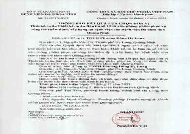 Thông báo kết quả lựa chọn đơn vị (3892)