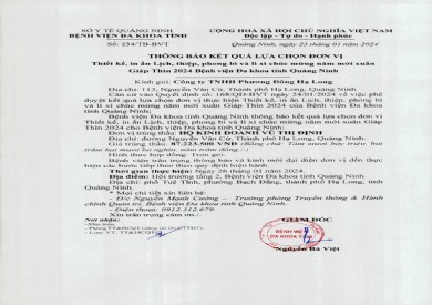 Thông báo kết quả lựa chọn đơn vị (234)