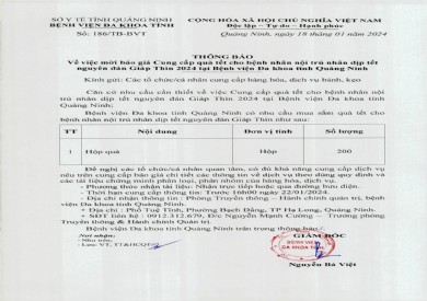 Thông báo mời báo giá cung cấp quà tết cho bệnh nhân nội trú nhân dịp tết nguyên đán Giáp Thìn 2024 (186)