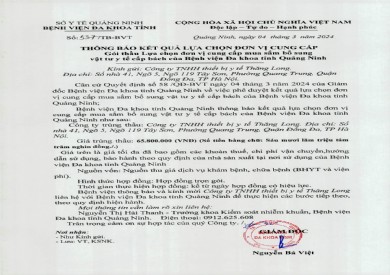 Thông báo kết quả lựa chọn (537)