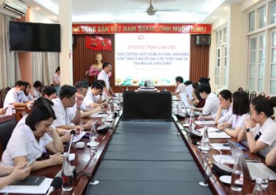 Chương trình làm việc tăng cường hoạt động tư vấn, vận động hiến tạng ở người sau chết, chết não và tạo nguồn tạng ghép