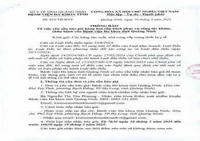 Thông báo yêu cầu mời báo giá hàng hoá cấp bách phục vụ công tác khám, chữa bệnh (653)