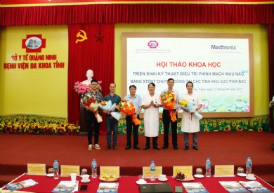 BỆNH VIỆN ĐA KHOA TỈNH QUẢNG NINH TỔ CHỨC THÀNH CÔNG HỘI THẢO KHOA HỌC “ TRIỂN KHAI KỸ THUẬT ĐIỀU TRỊ PHÌNH ĐỘNG MẠCH NÃO BẰNG STENT CHUYỂN HƯỚNG DÒNG CHẢY”