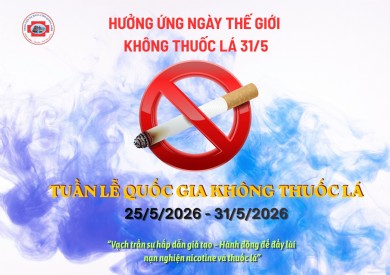 Hưởng ứng Ngày thế giới Không thuốc lá 31/5 và Tuần lễ quốc gia không thuốc lá từ 25-31/5/2026